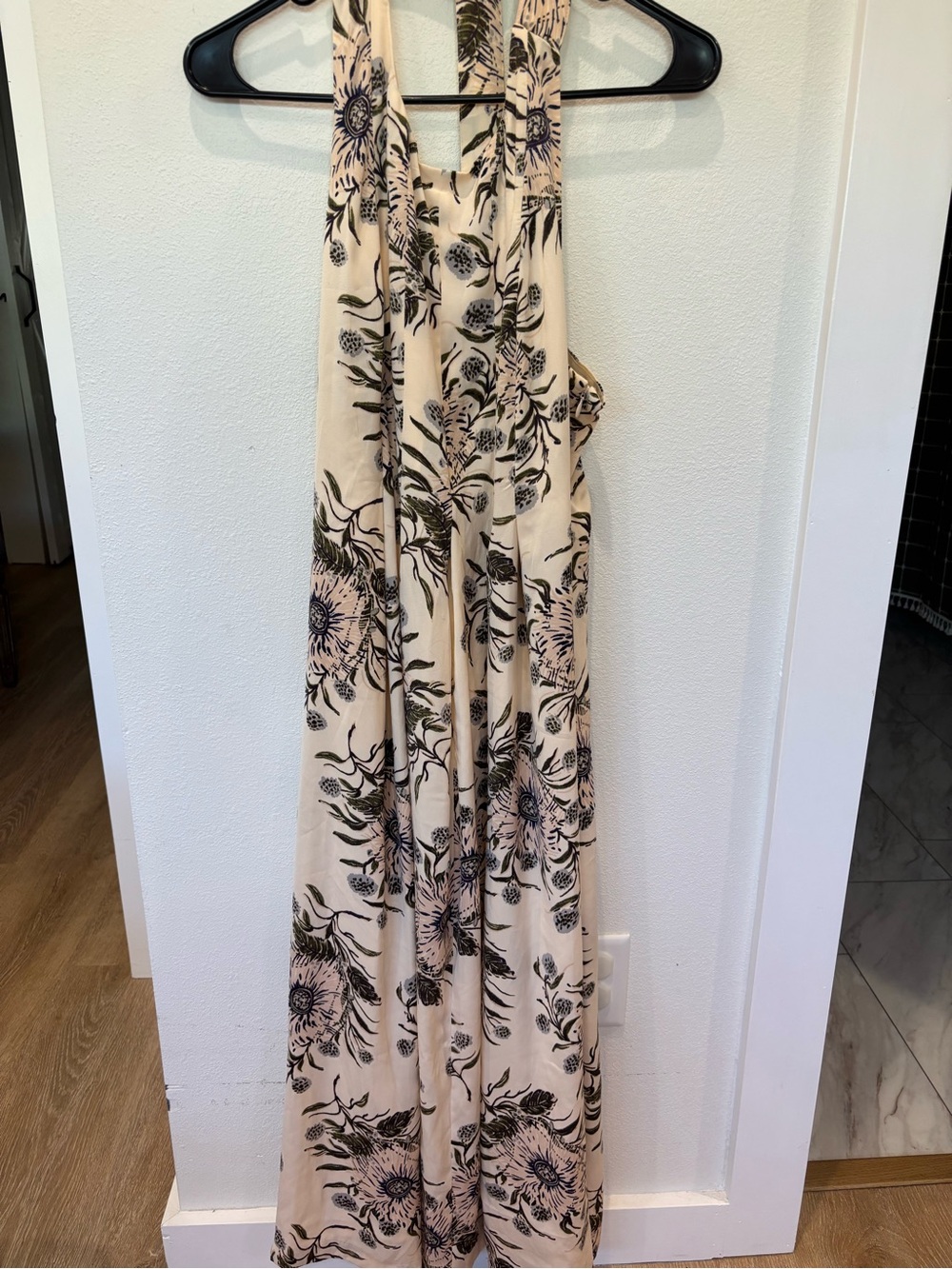 Madewell Cream Halter Floral dress